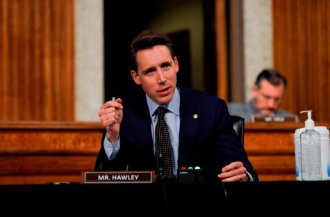 U.S. Senator Josh Hawley (R-MO) speaks during a Senate Judiciary Committee hearing examining liability issues during the coronavirus disease (COVID-19) outbreak on Capitol Hill in Washington, DC on May 12, 2020.