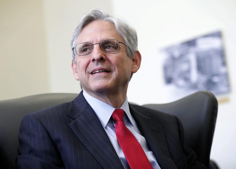 Former Supreme Court nominee Merrick Garland, chief judge of the D.C. Circuit Court, during a meeting with U.S. Sen. Brian Schatz (D-HI) May 10, 2016, on Capitol Hill in Washington, D.C. Garland was named today as the nominee to be attorney general by President-elect Joe Biden. (Photo by Alex Wong/Getty Images)