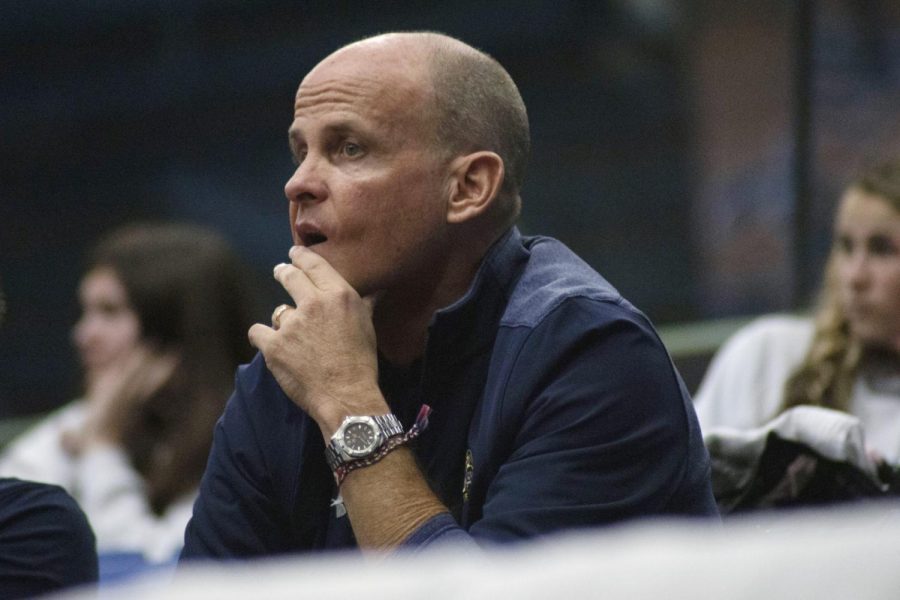 Joel Nielsen, the Kent State University athletic director, watches the Kent State womens basketball team play Purdue Fort Wayne on Nov. 16, 2019.