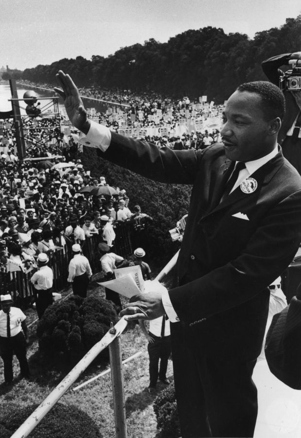 American civil rights leader Dr. Martin Luther King Jr. (1929-1968) delivers his I have a dream speech to participants in the March on Washington, DC on August 28, 1963.