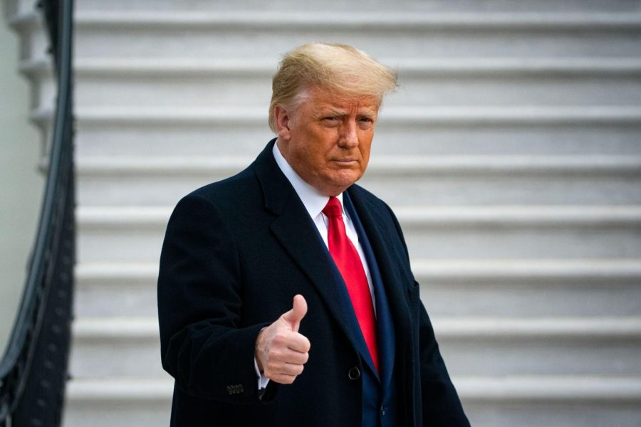 U.S.+President+Donald+Trump+gives+a+thumbs+up+as+he+departs+on+the+South+Lawn+of+the+White+House%2C+on+December+12%2C+2020+in+Washington%2C+DC.+Trump+is+traveling+to+the+Army+versus+Navy+Football+Game+at+the+United+States+Military+Academy+in+West+Point%2C+NY.%C2%A0