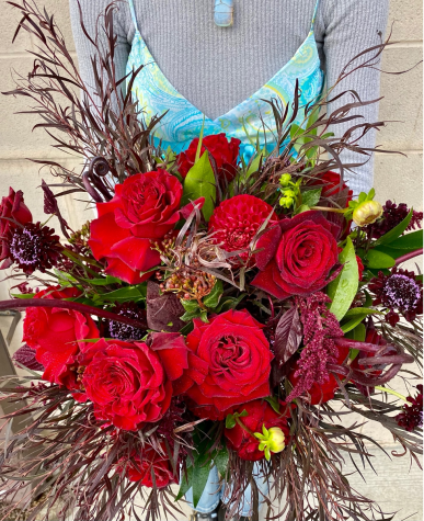 Flower arrangement available for purchase on Valentine’s Day