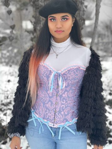 Freshman medical technology major Eindre Win said “Bridgerton” inspired her to buy a corset. Photo courtesy of Eindre Win.