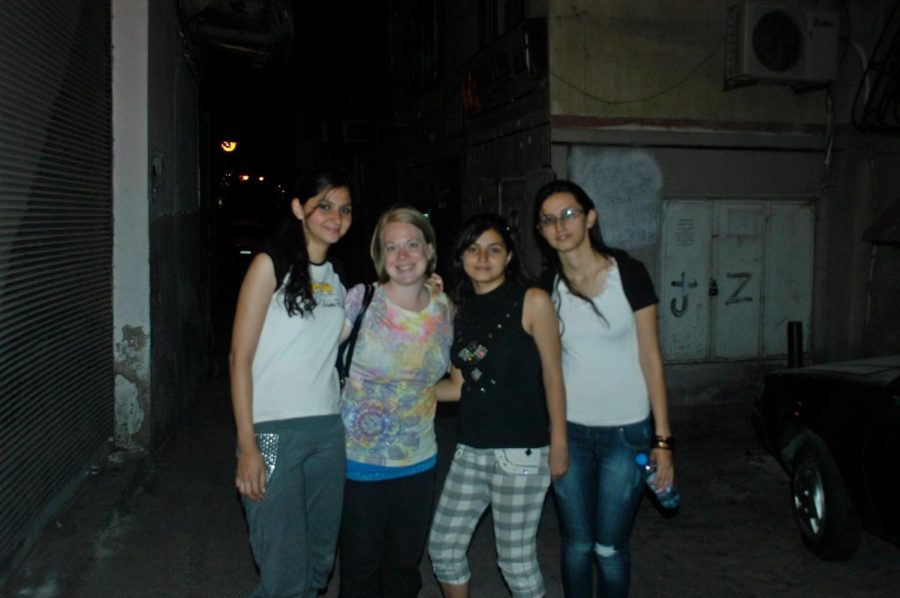 Rana Kurkji, Kelly Krabill, Athraa Kurkji and Rita Kurkji in Damascus, Syria in 2010. Kelly Krabill spends her last day in Damascus at her friends’ home to celebrate her birthday.