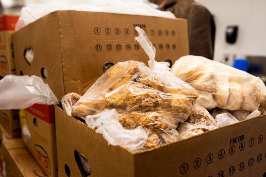 Community Harvest donates chicken to Refuge of Hope a few times a month. Refuge of Hope’s kitchen staff cooks meals for dinner guests with the donated food items. 
