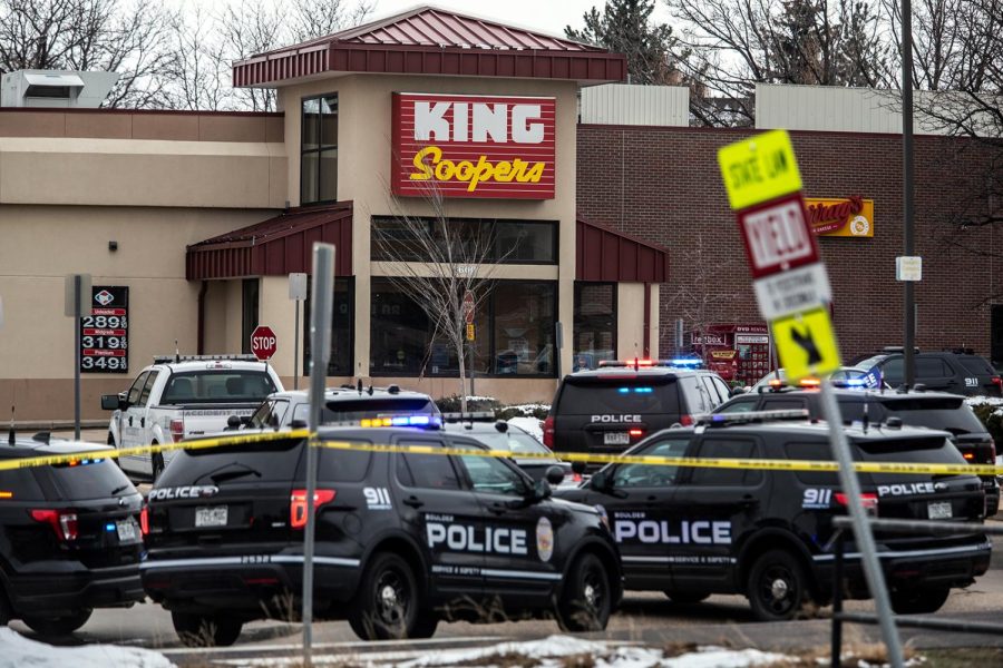 BOULDER%2C+CO+-+MARCH+22%3A+Police+respond+at+a+King+Soopers+grocery+store+where+a+gunman+opened+fire+on+March+22%2C+2021+in+Boulder%2C+Colorado.+Ten+people%2C+including+a+police+officer%2C+were+killed+in+the+attack.+%28Photo+by+Chet+Strange%2FGetty+Images%29