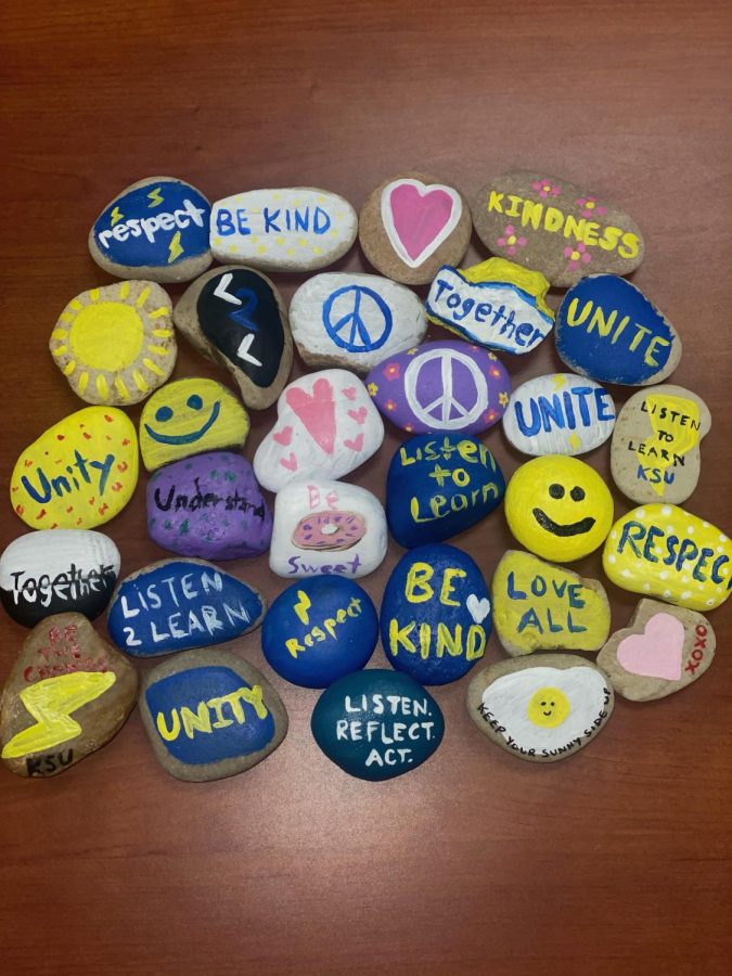 Photo of rocks from the “Civility Rocks” campaign.
