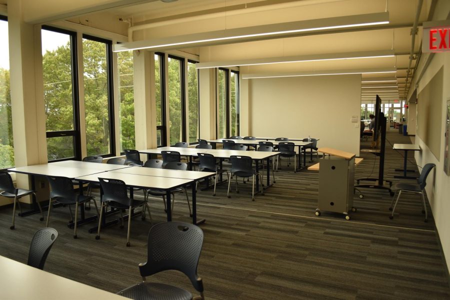 A classroom in the newly renovated Taylor Hall on Monday, Aug. 28, 2017.