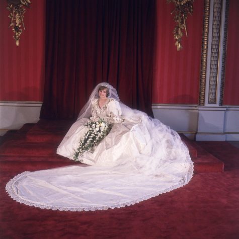 29th July 1981: Formal portrait of Lady Diana Spencer (1961 - 1997) in her wedding dress designed by David and Elizabeth Emanuel. (Photo by Fox Photos/Getty Images)