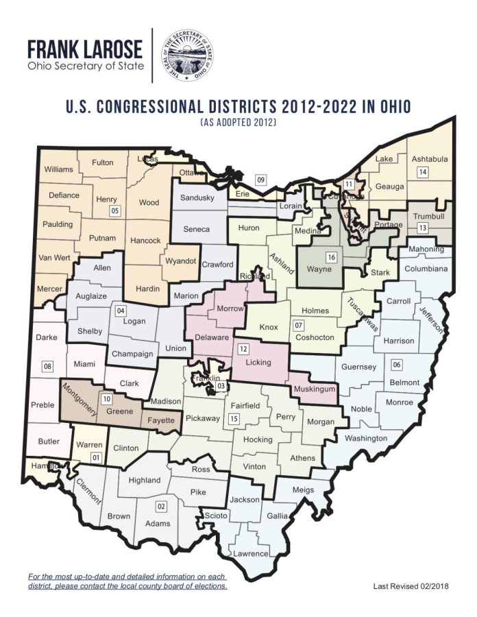 U.S. congressional district map  for 2012-2020