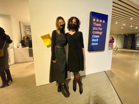 Esther Luo (LEFT) and Maria Wharton (RIGHT) enjoying their time at the moCa cocktail party.