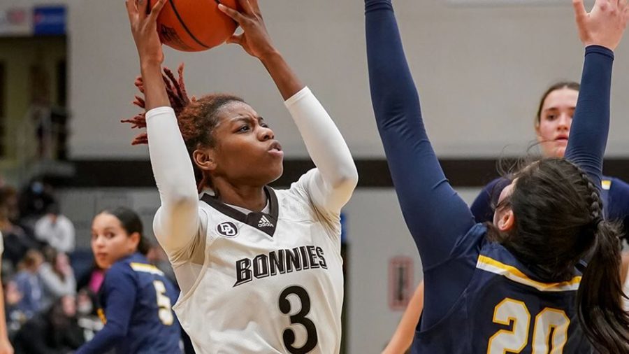 A St. Bonaventure player prepares to shoot the ball during the Kent State womens basketball game in St. Bonaventure, New York on Friday, Dec. 3.