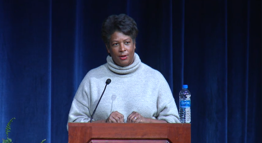 Dawn Porter, award-winning documentary filmmaker, addresses a virtual crowd as keynote speaker at Kent State University’s Martin Luther King Jr. Celebration, on Thursday, Jan. 27, 2022. 