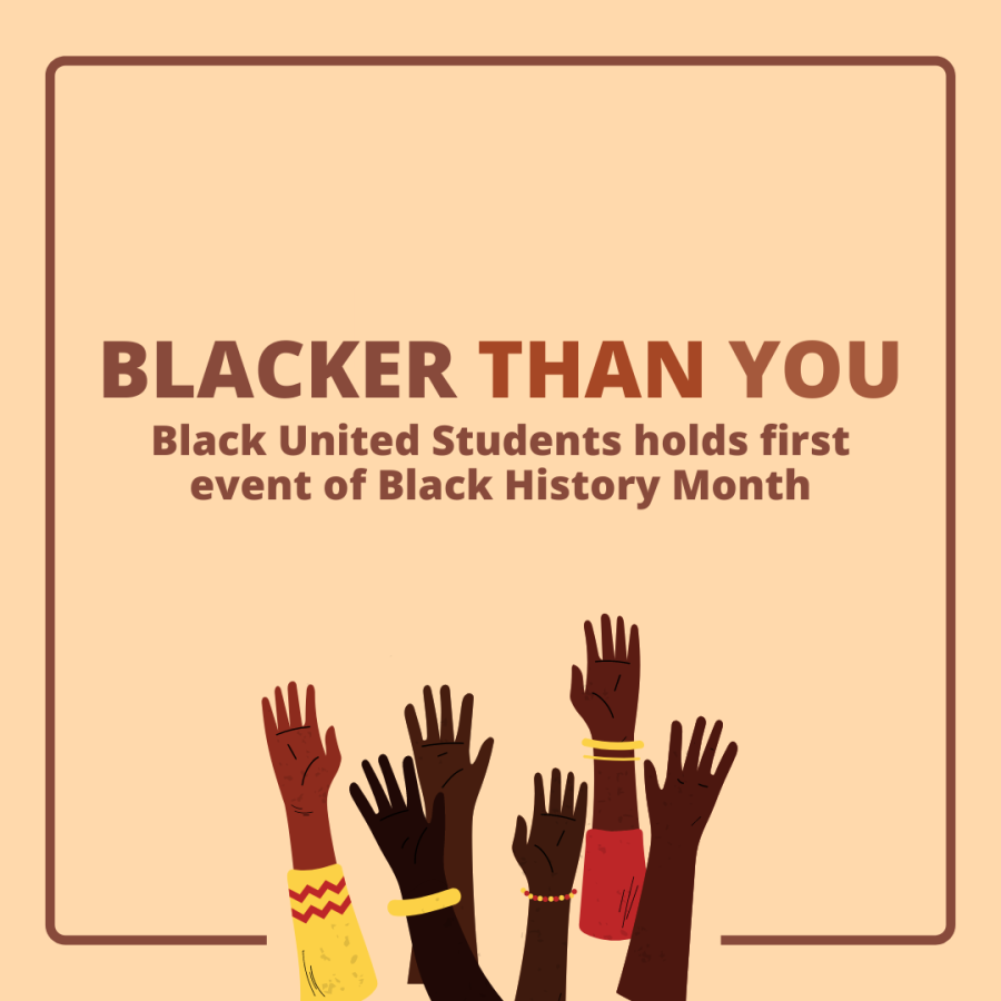 Students attended the Blacker Than You event, which was hosted by BUS, on Feb. 8, 2022.