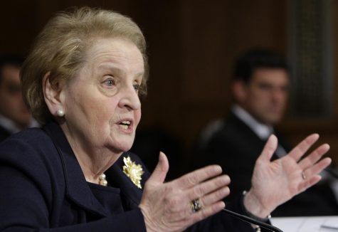 Former Secretary of State Madeleine Albright testifies on Capitol Hill in Washington, on Oct. 22, 2009 before the Senate Foreign Relations Committee hearing on NATO. Albright has died of cancer, her family said Wednesday, March 23, 2022. (AP Photo/Haraz N. Ghanbari, File)