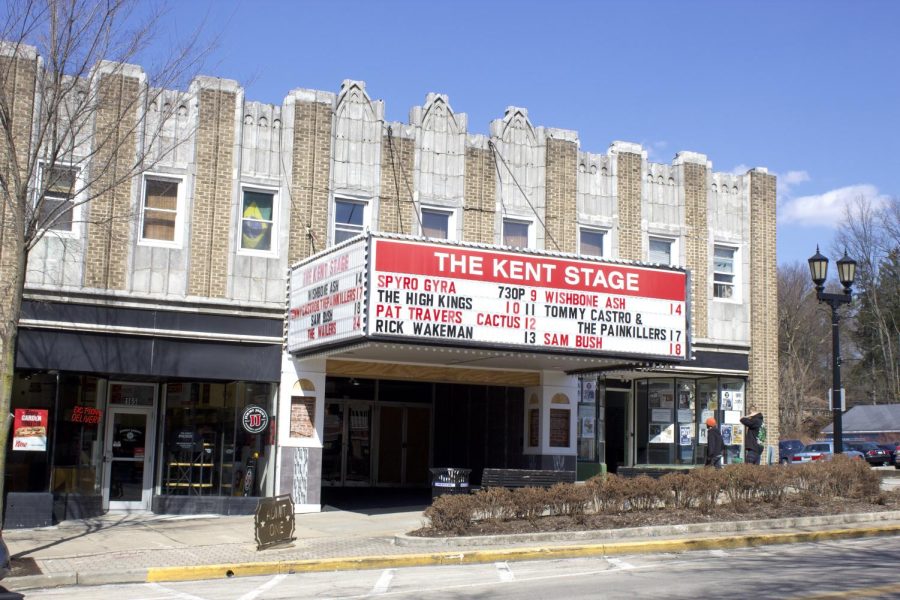The Kent Stage, located at 175 E. Main St. downtown, features a classical theater sign above its entrance.