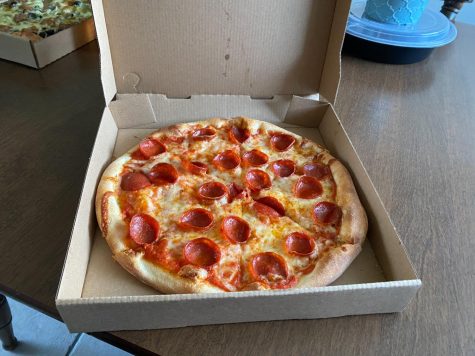 A pepperoni pizza from Lucci’s Place located at 405 E. Main St., Kent Ohio.