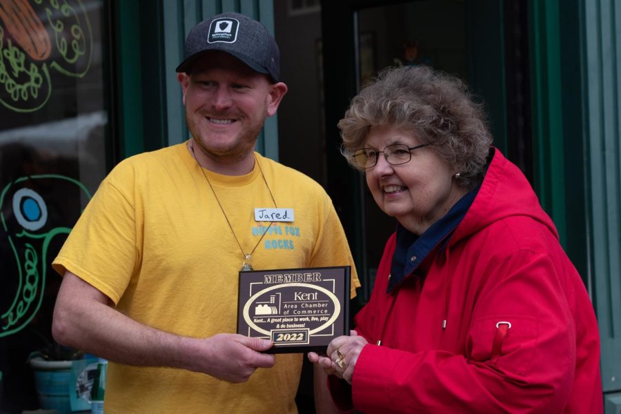Hippie Fox Rocks also received a plaque commemorating the store becoming a member of the Area Chamber of Commerce.
