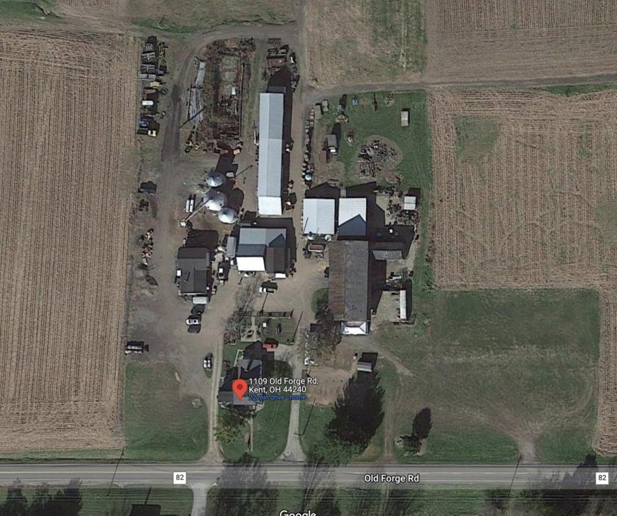 A satellite image of Dussel Farm located at 1109 Old Forge Road. The red barn on the farm burned down following a fire on Saturday, April 2, 2022. 