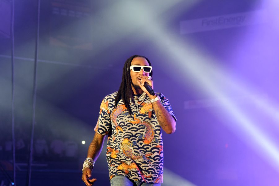 Quavo performs at the FlashFest concert on Thursday, April 14, 2022. Quavo signed on just 24 hours before the show after the previous headliner, Blackbear, pulled out due to a positive COVID test in his touring crew. 
