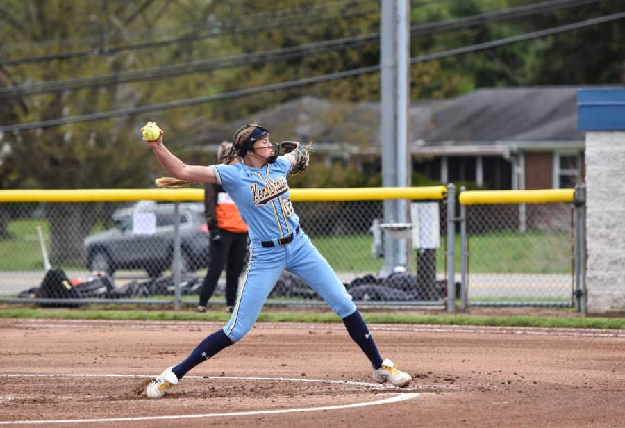 Kent State sophomore Jessica LeBeau pitches during the first game of the doubleheader on May 7th, 2022.