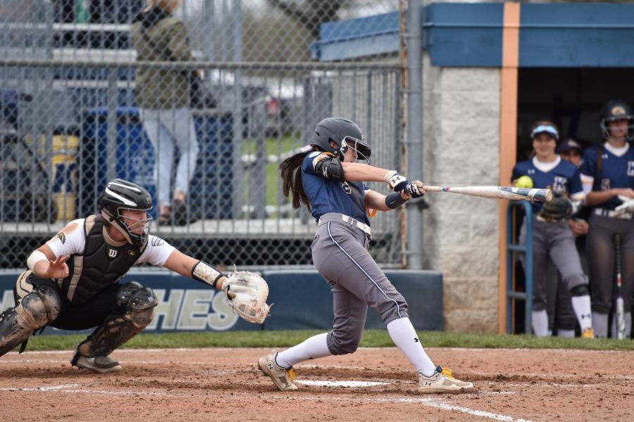 Kent State senior Brooklyn Whitt batts during the first game of the doubleheader on April 30, 2022.