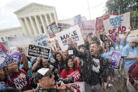 A celebration outside the Supreme Court, Friday, June 24, 2022, in Washington. The Supreme Court has ended constitutional protections for abortion that had been in place nearly 50 years — a decision by its conservative majority to overturn the courts landmark abortion cases. 