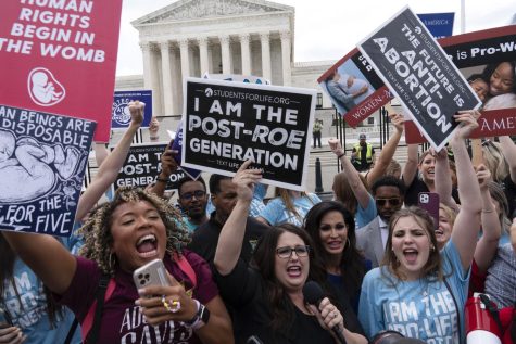 Demonstrators gather outside the Supreme Court in Washington, Friday, June 24, 2022. The Supreme Court has ended constitutional protections for abortion that had been in place nearly 50 years, a decision by its conservative majority to overturn the courts landmark abortion cases. 