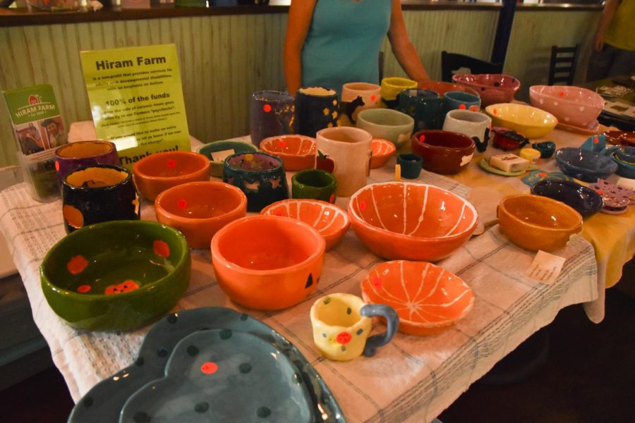 Hiram Farms stand featured handmade ceramic pieces made by adults with developmental disorders with 100% of proceeds going back to the artists.
