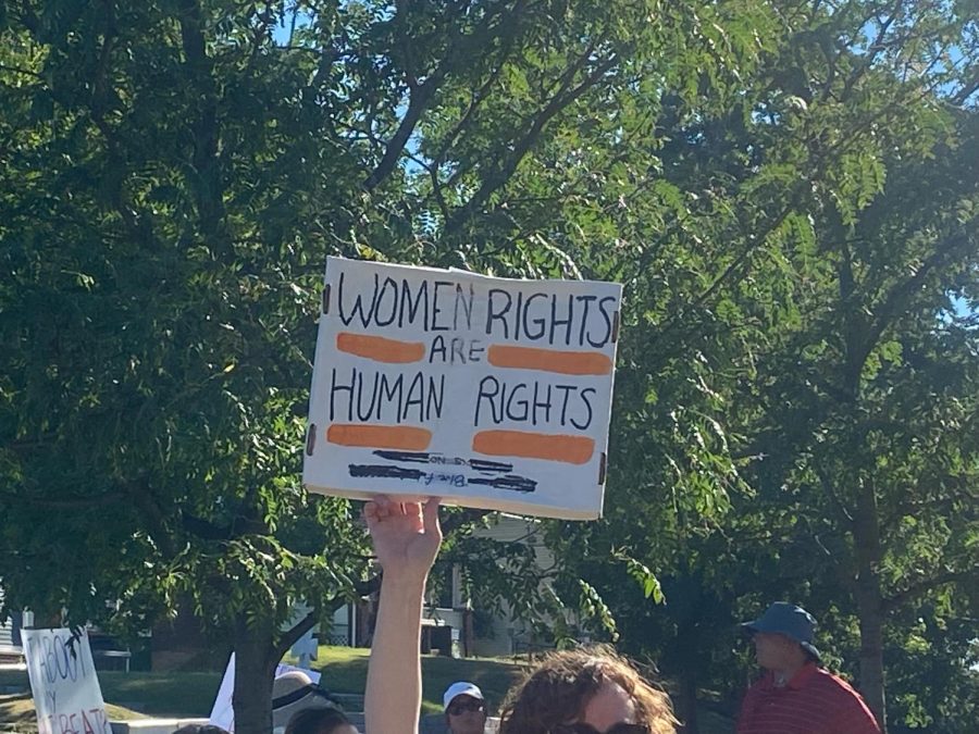 A protester held up this sign while at the SDS protest on Friday.