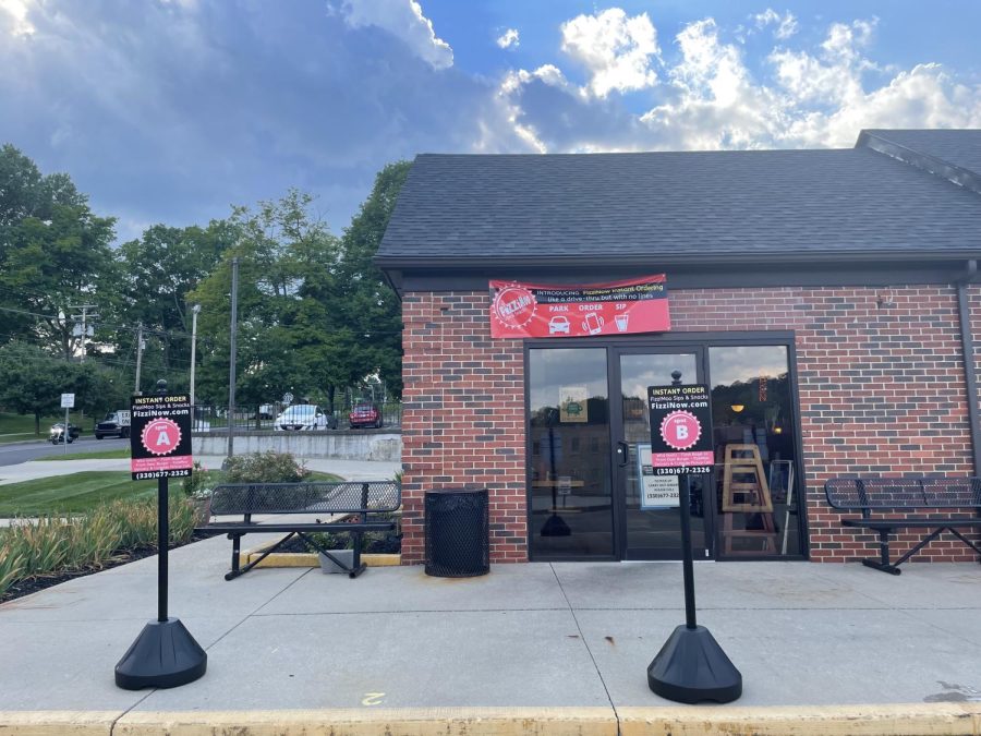 Patrons can pull up to one of the designated spots to pick up their food from either Front Door Burger, Flash Bagel Co. or FizziMoo
