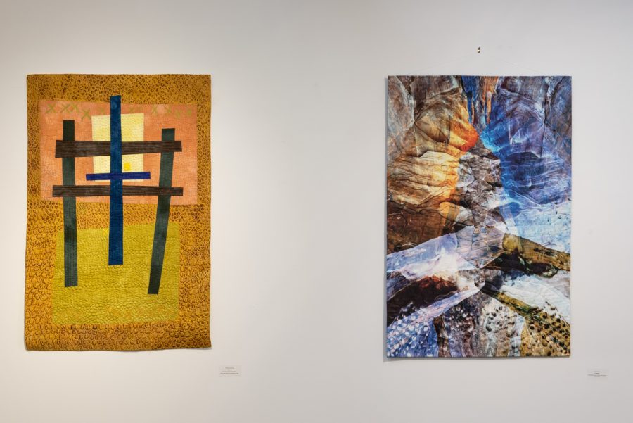 Catherine Kleemans Gateway (left) and Frauke Palmers Ice Maiden are displayed in the Best of 2022 exhibition.