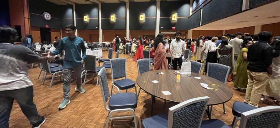 Students gathered in the Kent Ballroom to celebrate Diwali.