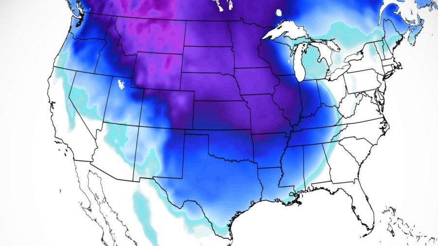 Temperatures are already cold to start the week across much of the northern tier of the country.