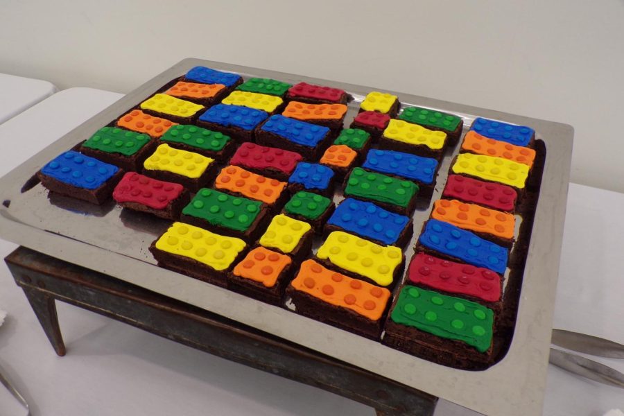 FAB made Lego shaped brownies for their 2023 lego event