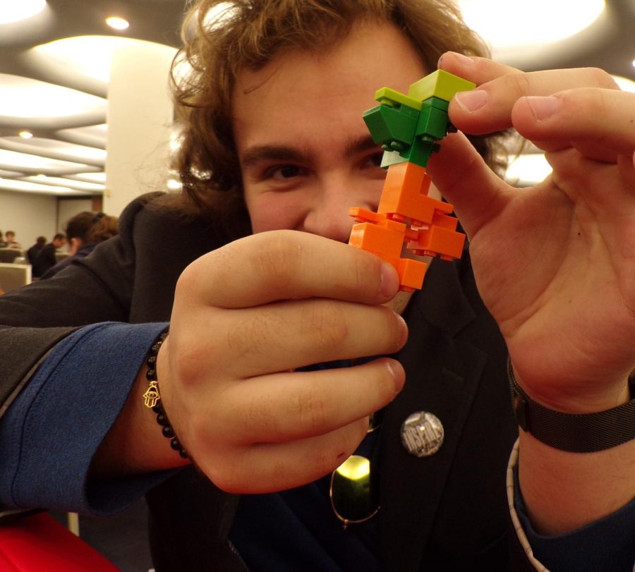 Rocco Grassi, Psychology Premed Major, Freshman at the FAB 2023 Lego Build event