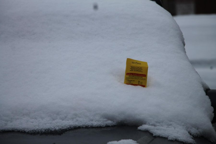 Kent State parking services continues to give out parking tickets, even with the heavy snow on Jan. 25, 2023.