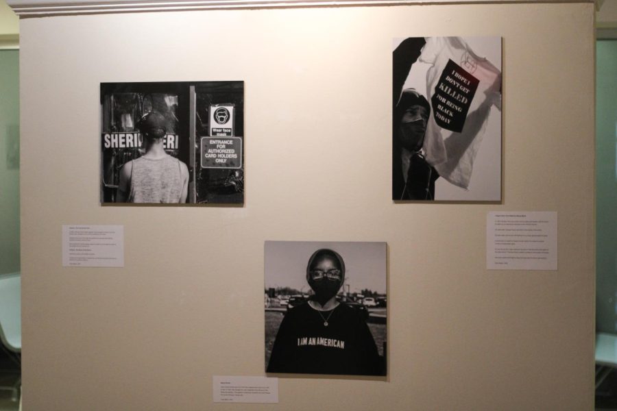 Photographer Asha Blakes submissions to the Race & Democracy: A Photovoice Project Exhibition in the Uumbaji Gallery of Oscar Ritchie Hall on Jan. 26, 2023.