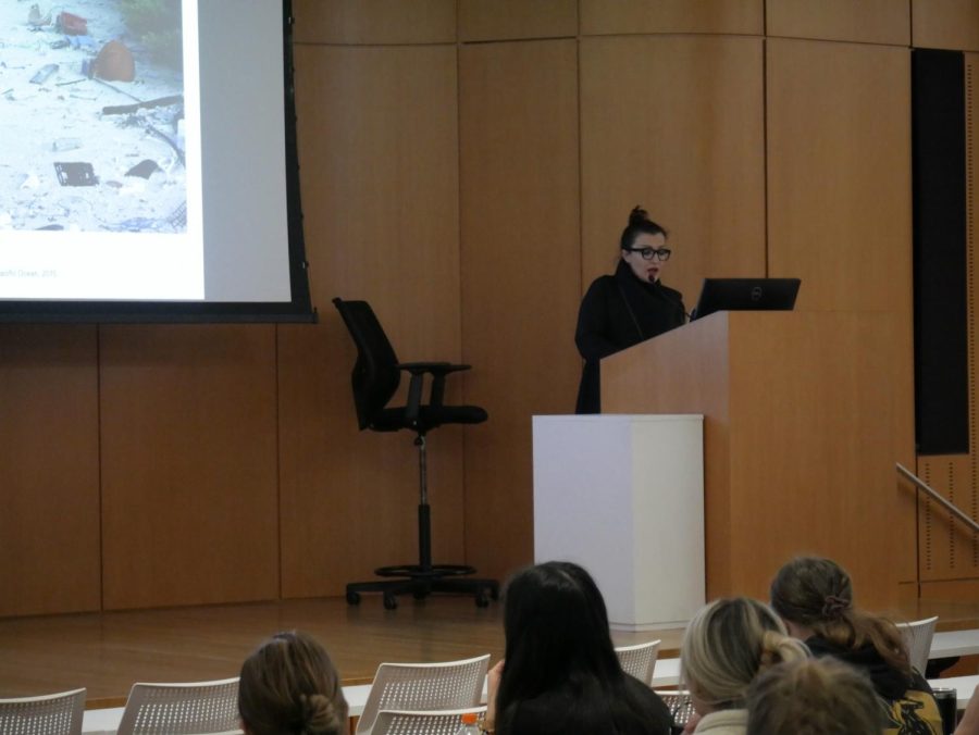 Neyran Turan speaks to students as part of Kent States College of Architecture and Environmental Design lecture series Feb. 27.