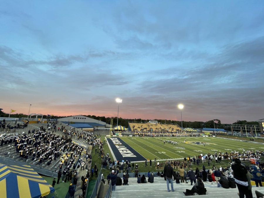 Sunset during Kent State Homecoming Football game