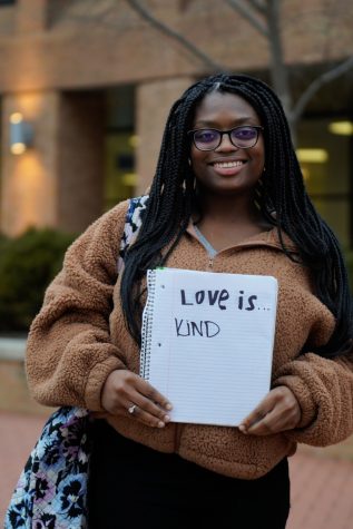 When asked what love is, freshman Olivia Bailey wrote kind on Jan. 21, 2023.