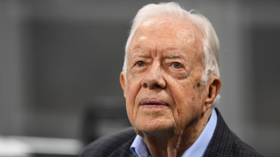 Former president Jimmy Carter prior to an NFL game on September 2018 in Atlanta.
(Scott Cunningham/Getty Images)