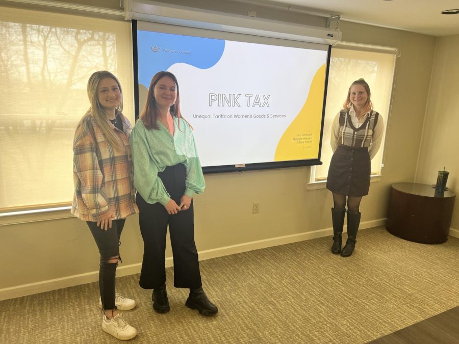 The Womens Center interns present the Pink Tax March 16, 2023. 