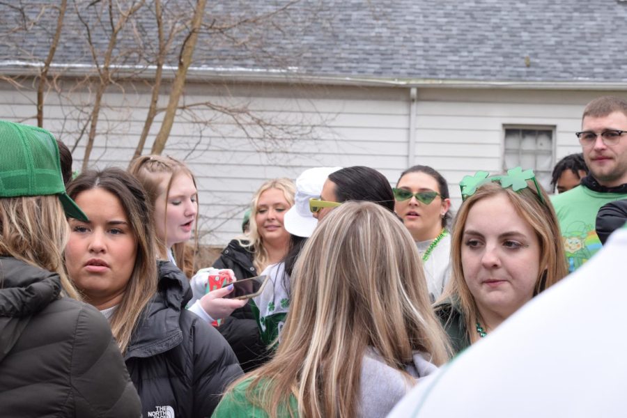 Kent State students party on March 11, 2023 for Fake Paddys Day. Parties often include music, pong games and chatting with friends. 