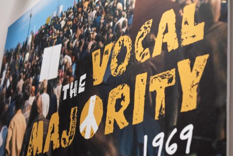 The Vocal Majority exhibit on display in Taylor Halls May 4 Visitors Center showcases the various anti-war protests across the US in 1969 leading up to the May 4th Shootings. The display first opened on Feb. 22, 2023 and will remain open until May 31, 2023.   