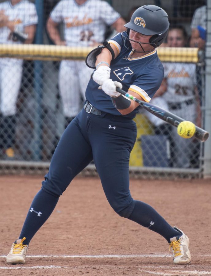 Kent State sophomore Jess Dodd steps up to batter during the final game of the double header against Toledo on April 15, 2023.