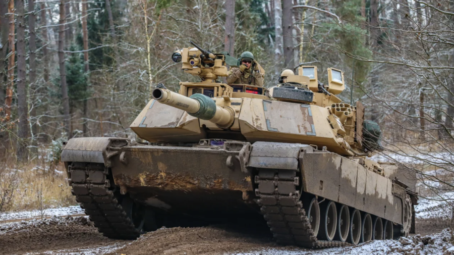 US soldiers operate an M1A1 Abrams tank during a training exercise in Bemowo Piskie, Poland, on November 25, 2022.
Staff Sgt. Matthew A. Foster/US Army National Guard
