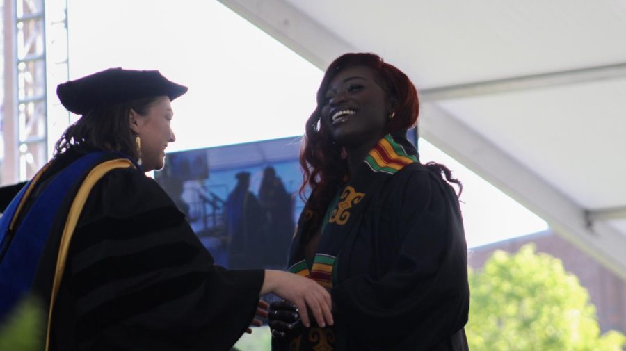 A graduate is given their stole at this years Karamu Ya Wahitimu pre-commencement ceremony on May 10, 2023.
