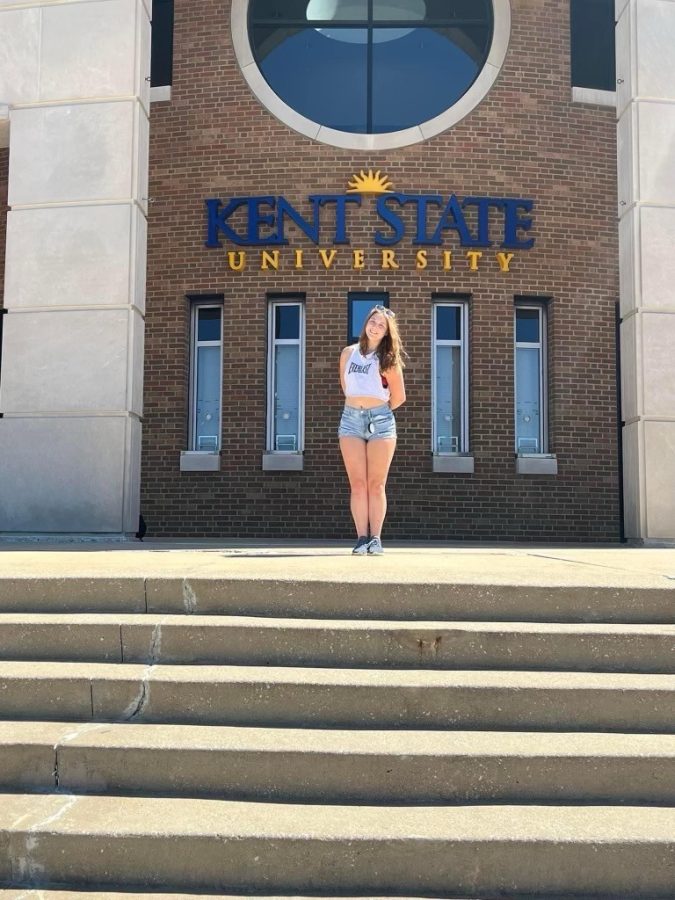 Savannah Kapis in front of the MACC center. Image provided by Megan Griffith.