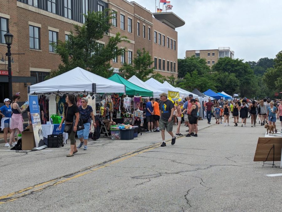 Tents line the streets of Downtown Kent at the annual Heritage Fest July 1, 2023. 